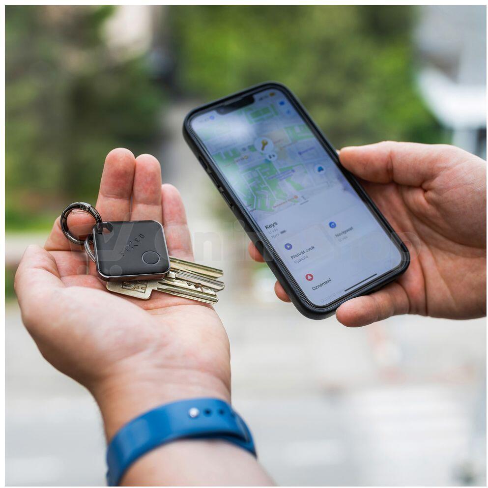 Smart tracker FIXED Tag s podporou Find My, černý