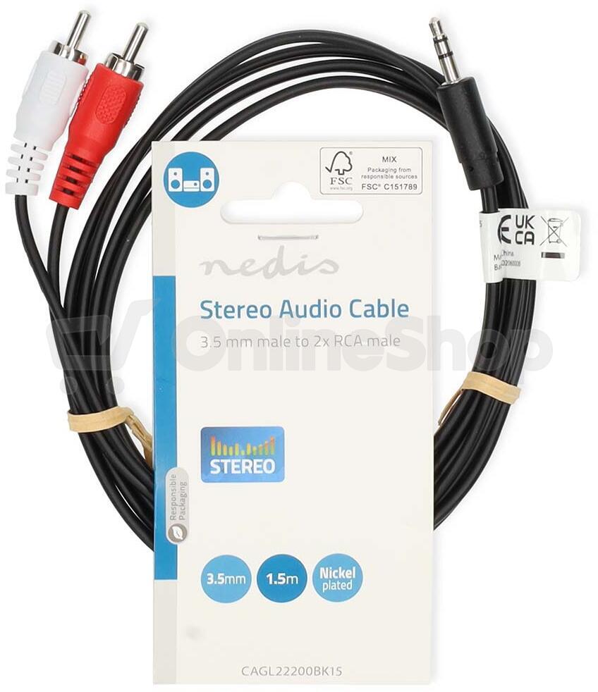 Stereo Audio Kabel NEDIS CAGL22200BK15
