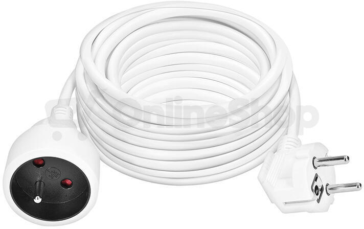 Solight 1z prodlužovací přívod - spojka, 15m, 3 x 1,5mm2, bílá