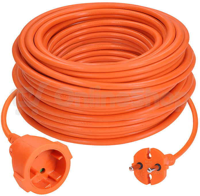 Prodlužovací kabel spojka Solight PS23 25 m, oranžový