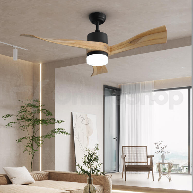 Immax NEO LITE SOFISTICADO Smart LED stropní svítidlo s ventilátorem Tuya WiFi černé/dřevo