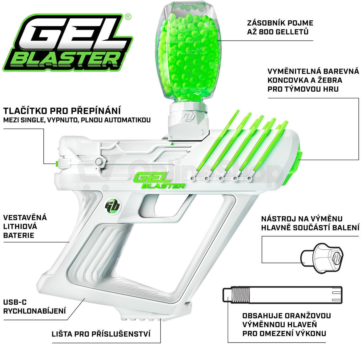 SET 2x Dětská pistole Gel Blaster Surge