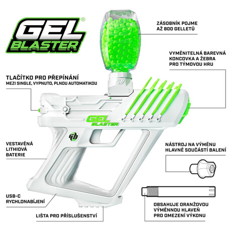 Gel Blaster Surge +Vodn kuliky Gel Blaster Gellets -Electric Green 10k +Ndoba nakuliky Gel Blaster Gellet Depot (foto 4)