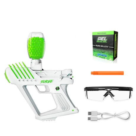 SET Dtsk pistole Gel Blaster Surge + Vodn kuliky Gel Blaster Gellets - Electric Green 10k