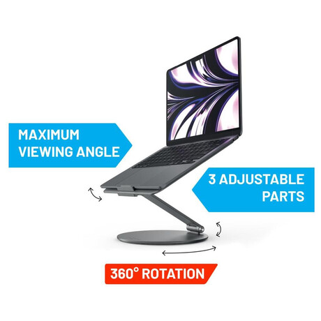 Hliníkový stojánek FIXED Frame Studio pro notebooky, space gray