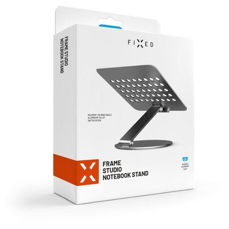 Hliníkový stojánek FIXED Frame Studio pro notebooky, space gray