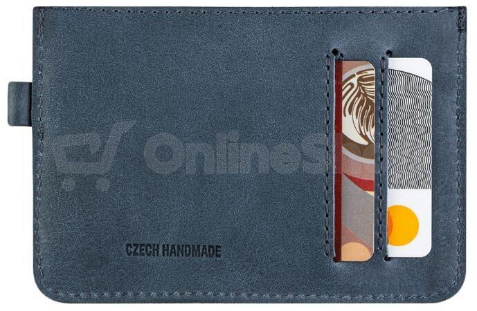 Kožená peněženka FIXED Coins, modrá