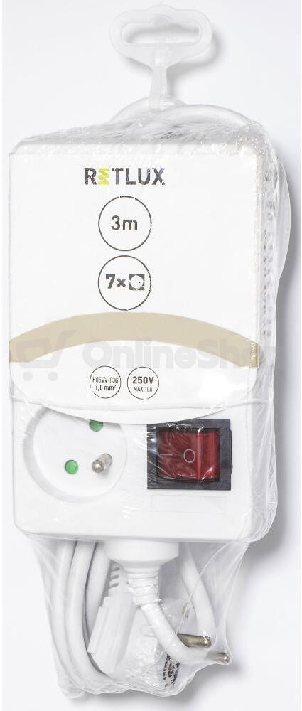Prodlužovací kabel Retlux RPC 37 prod.pří.3.0m/7 3x1,0mm