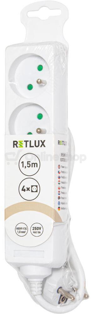 Prodlužovací kabel Retlux RPC 06 prodl.přívod1,5m/4 3×1