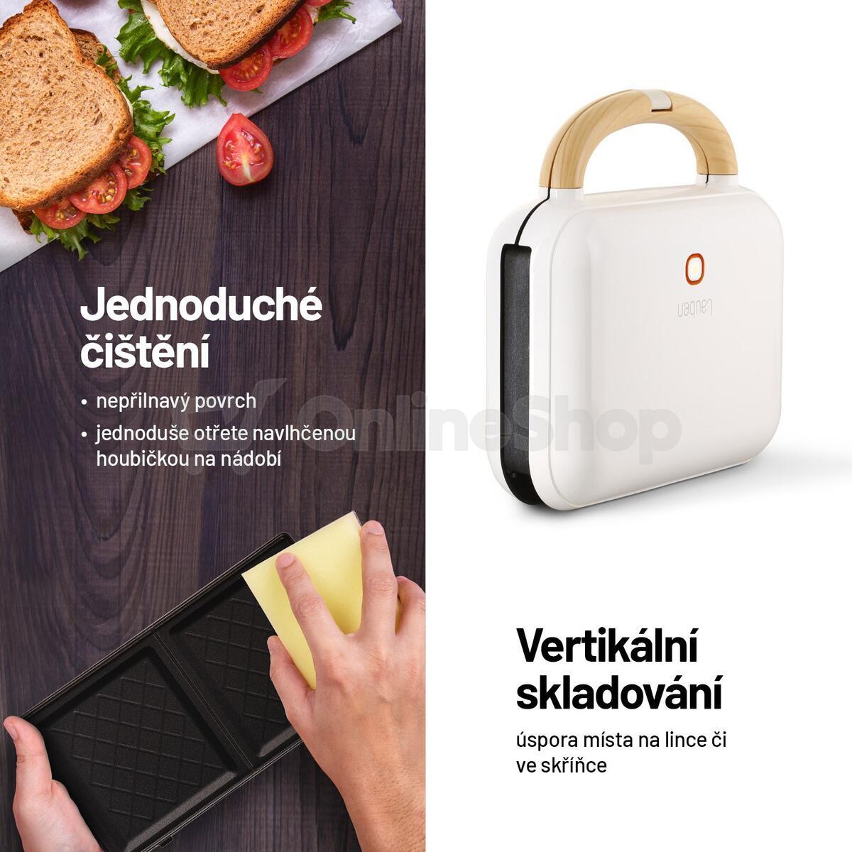 Sendvičovač Lauben Sandwich Maker 3in1 900WW