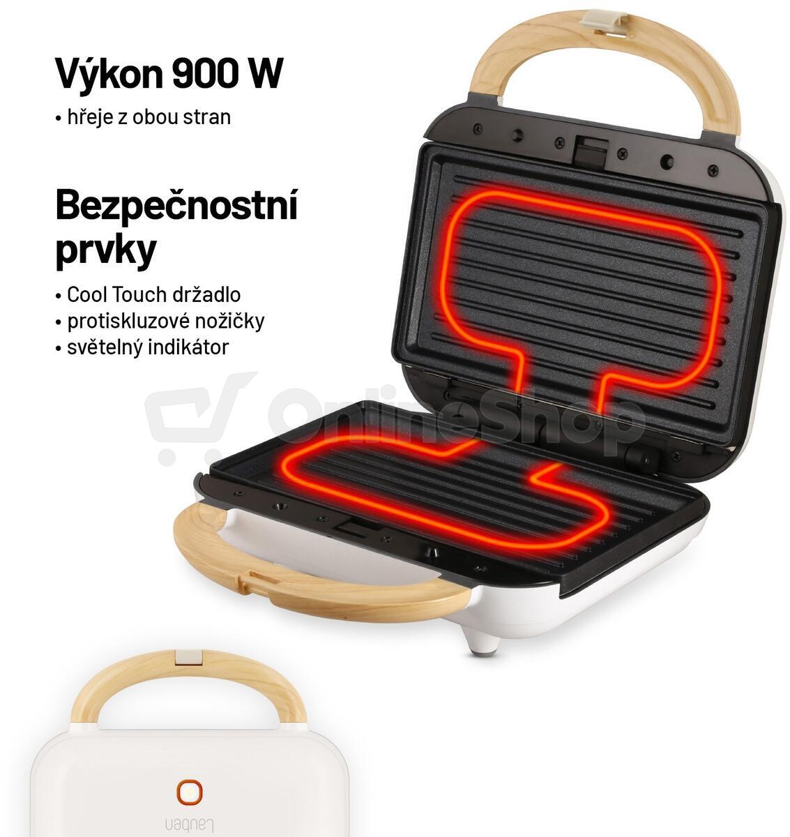 Sendvičovač Lauben Sandwich Maker 3in1 900WW