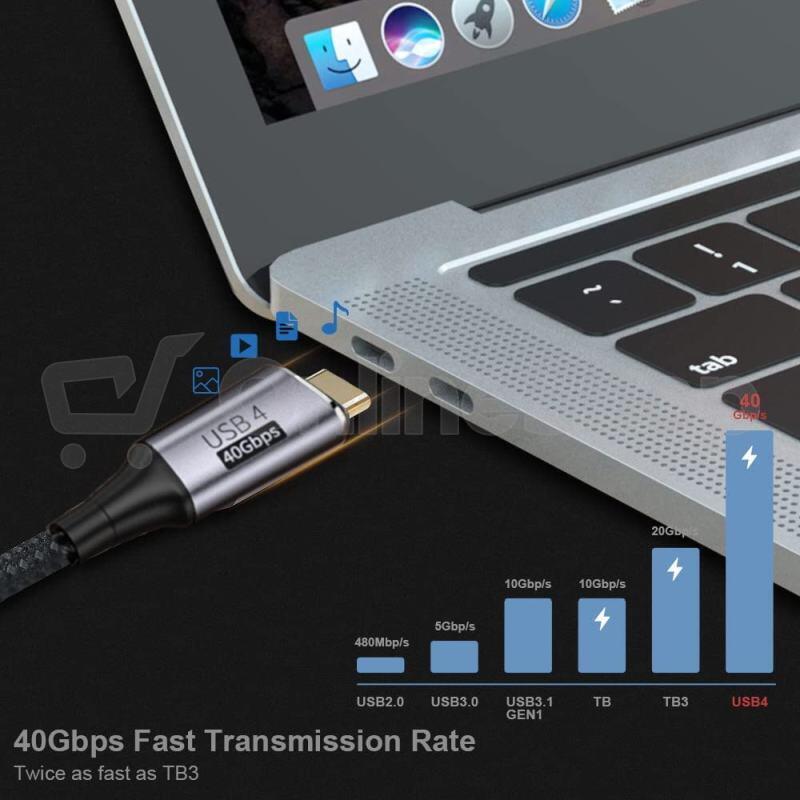 Kabel PremiumCord USB4™ Thunderbolt 3 40Gbps 8K@60Hz, 0,3m, bavlněný oplet