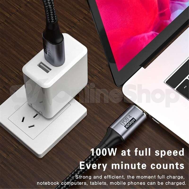 Kabel PremiumCord USB4™ Thunderbolt 3 40Gbps 8K@60Hz, 0,8m, bavlněný oplet