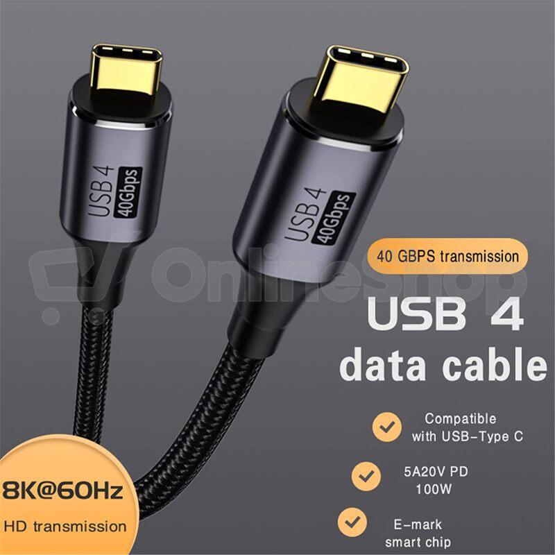 Kabel PremiumCord USB4™ Thunderbolt 3 40Gbps 8K@60Hz, 0,8m, bavlněný oplet
