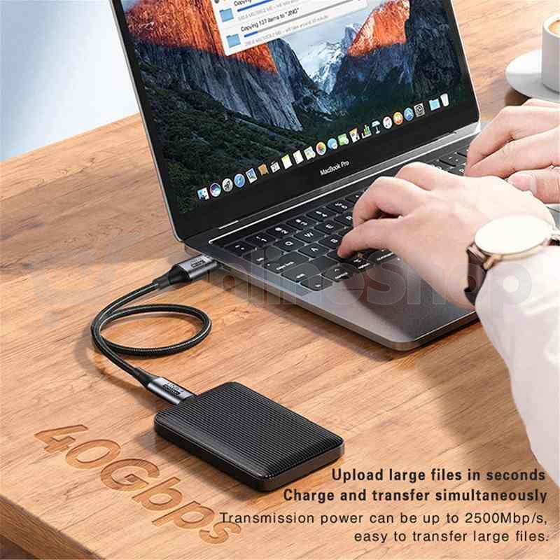 Kabel OEM GEN 3x2 USB4, thunderbolt 3 zahnutý, 1.2m