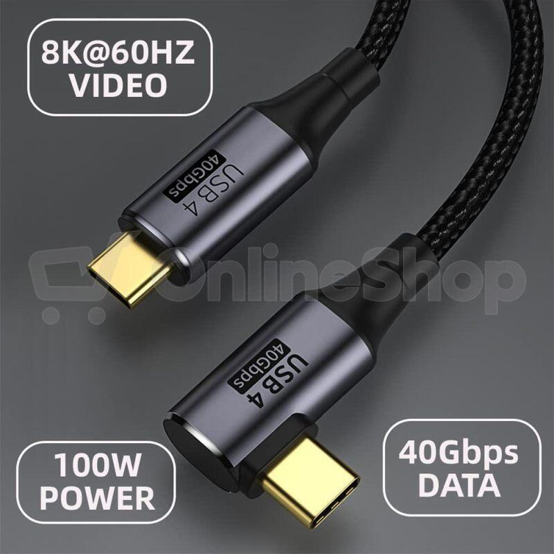 Kabel OEM GEN 3x2 USB4, thunderbolt 3 zahnutý, 1.2m