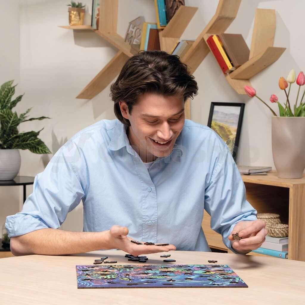 Dřevěné puzzle Ravensburger Kouzelný les, 500 dílků