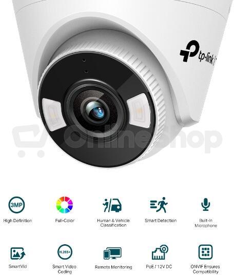 Kamera TP-Link VIGI C430(4mm) 3MPx, IP Turret, přísvit 30m