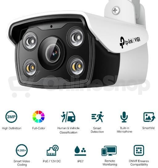 Kamera TP-Link VIGI C330(6mm) 3MPx, venkovní, IP Bullet, přísvit 30m