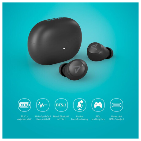 Bezdrtov sluchtka Lamax Dots3 ANC, ern