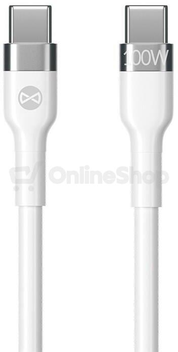 Kabel Forever Flexible USB-C/USB-C 2m 100W bílý