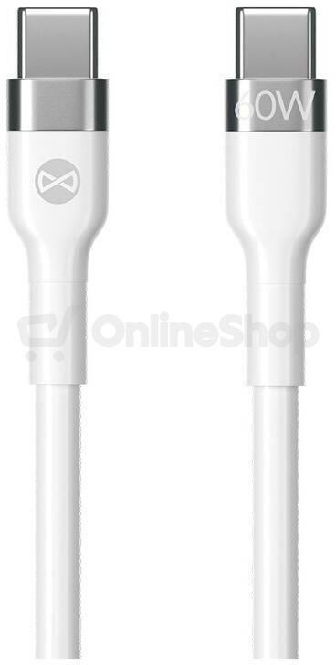 Kabel Forever Flexible USB-C/USB-C 2m 60W bílý