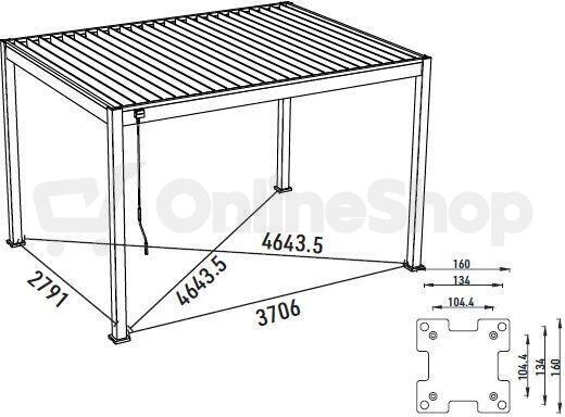 Pergola ROJA INTRO PLUS 4x3 m, hliník - volně stojící