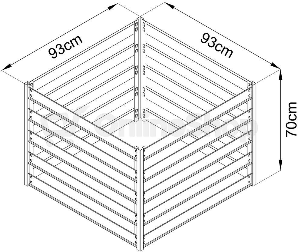 ROJA Kompostér plechový 560L 93x93x70cm