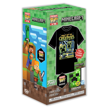 Funko Pocket POP&Tee: Minecraft- Blue Creeper(M)