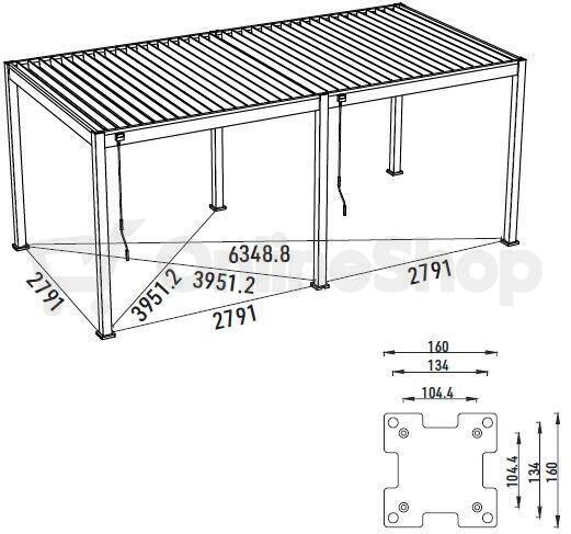 Pergola ROJA INTRO PLUS 6x3 m, hliník