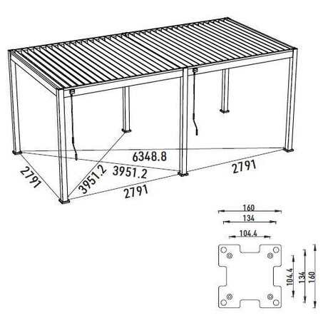 Pergola Rojaplast INTRO PLUS 6x3 m, hlink