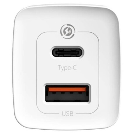 Nabíječka do sítě Baseus GaN2 Lite 65W, 1xUSB, 1xUSB-C bílá