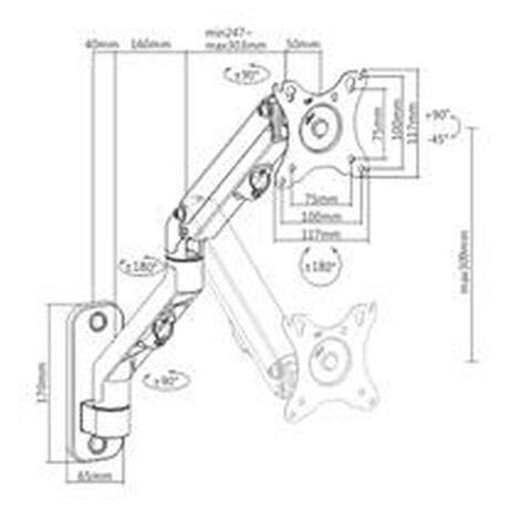 Drk monitoru na stnu GEMBIRD MA-WA1-02, naklpc, a do 27 a 7kg, ern