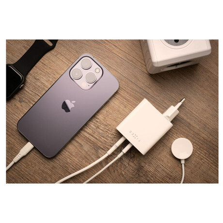 FIXED s&nbsp;2x USB-C výstupem, podpora PD, 65W, bílá (foto 7)