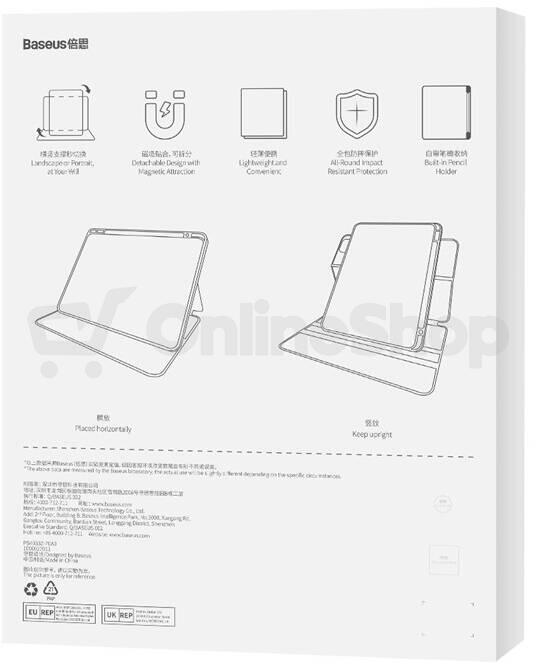 Baseus Minimalist Series magnetický kryt na Apple iPad 10.2'', černá (ARJS041001)