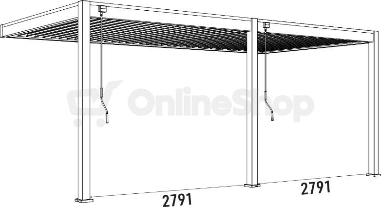 Pergola ROJA INTRO PLUS 6x3 m, hliník - do stěny