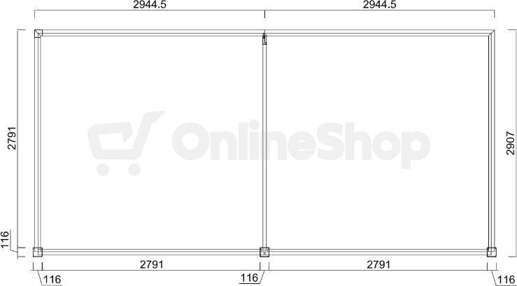 Pergola ROJA INTRO PLUS 6x3 m, hliník - do stěny
