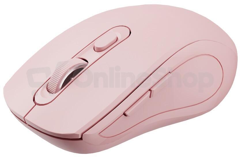 C-Tech WLM-12PK/Ergonomická/Optická/Pro praváky/1 600 DPI/USB+BT/Růžová