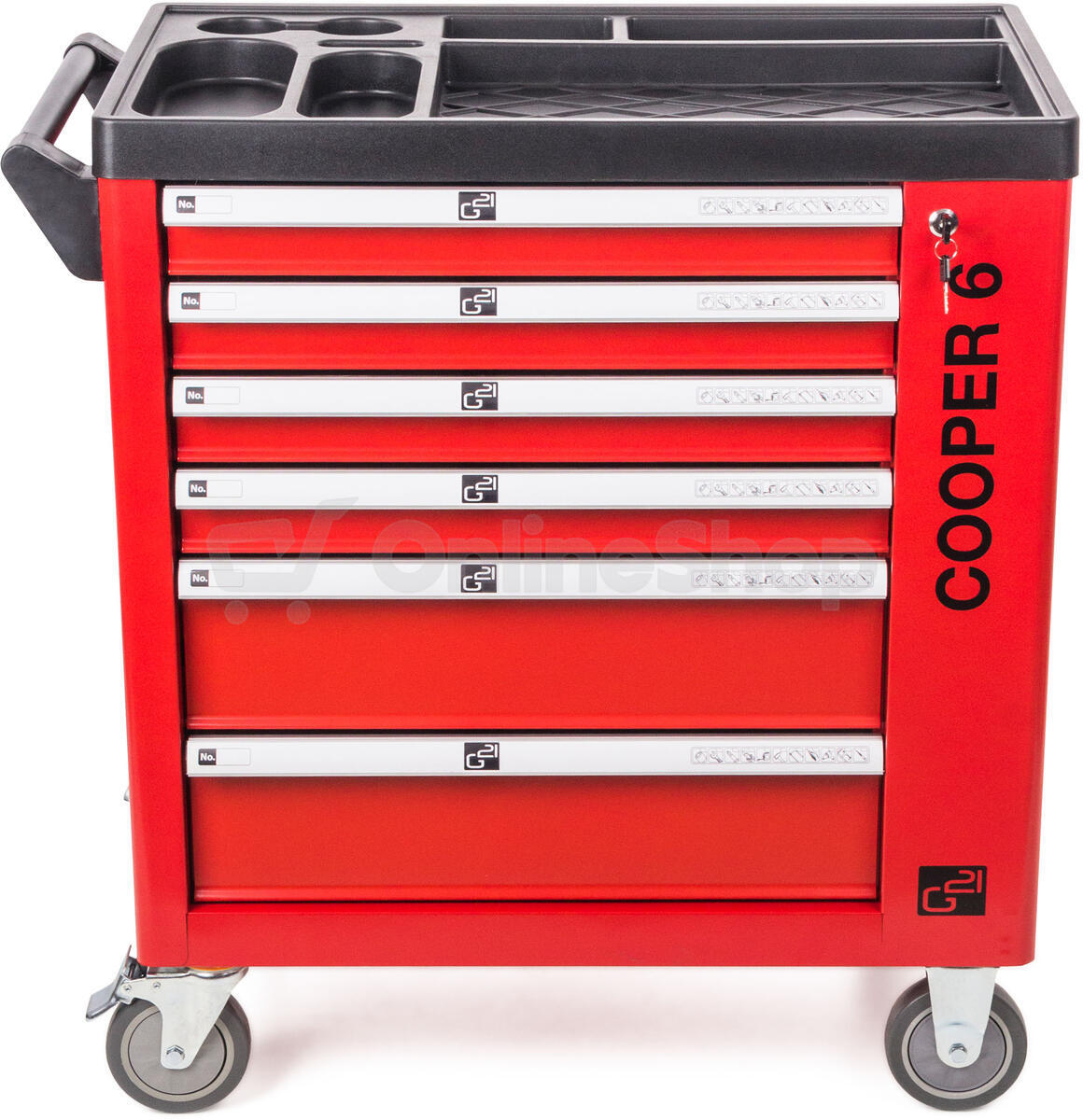 Dílenský vozík G21 Cooper 6, červený
