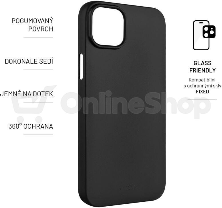 Zadní pogumovaný kryt FIXED Story pro Apple iPhone 15, černý