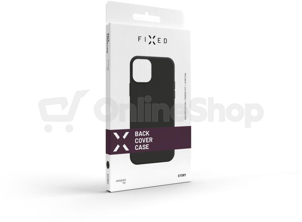 Zadní pogumovaný kryt FIXED Story pro Apple iPhone 15, černý