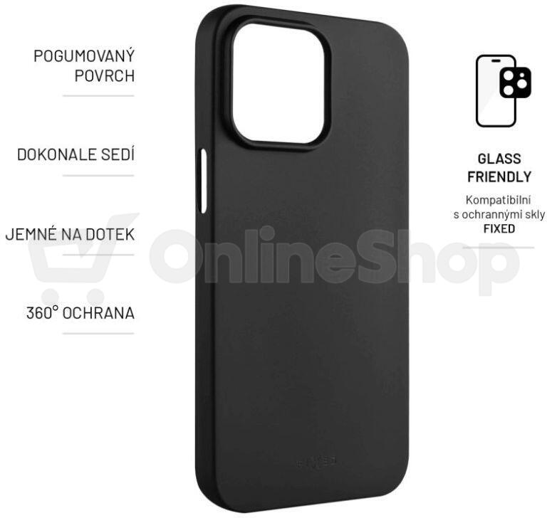 Zadní pogumovaný kryt FIXED Story pro Apple iPhone 15 Pro, černý