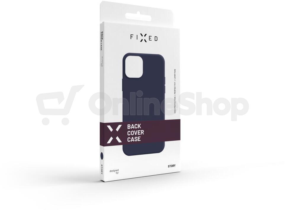 Zadní pogumovaný kryt FIXED Story pro Apple iPhone 15 Pro Max, modrý