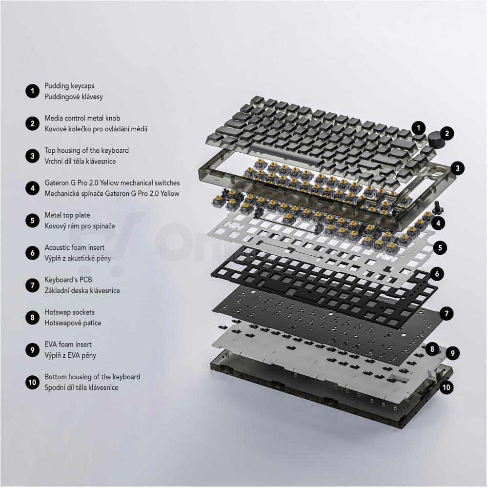 Klávesnice Yenkee YKB 31 ODYSSEY Hotswap, bílá