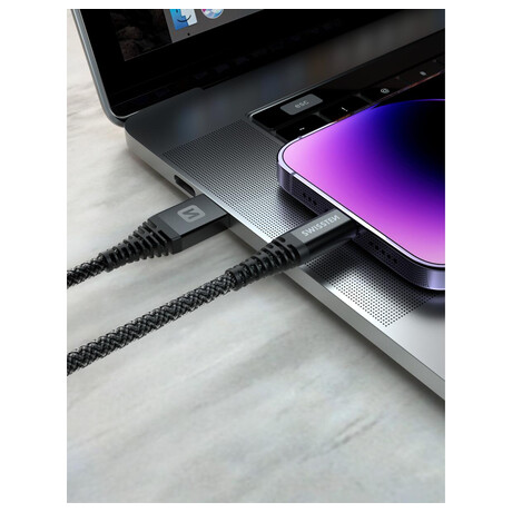 DATOV KABEL SWISSTEN KEVLAR USB / USB-C 1,5 M ANTRACIT