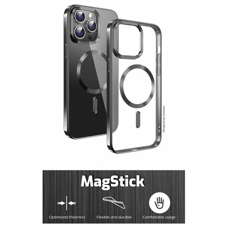 POUZDRO SWISSTEN CLEAR JELLY MagStick METALLIC PRO APPLE IPHONE 12 PRO MAX ERN