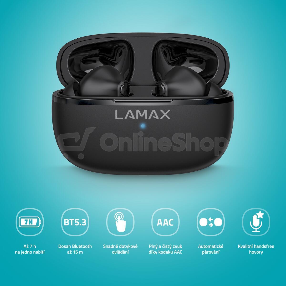 Bezdrátová sluchátka Lamax Clips1 Play, černá