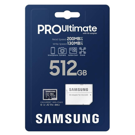 Samsung pamov karta 512GB PRO Ultimate CL10 Micro SDXC Grade 3 (foto 2)