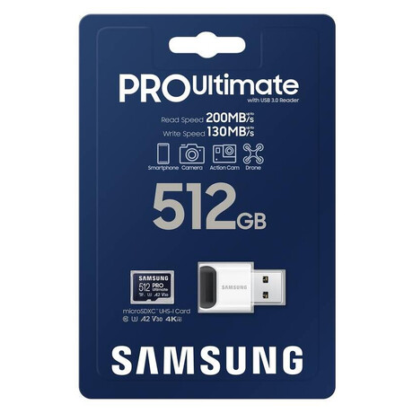 Samsung pamov karta 512GB PRO Ultimate CL10 Micro SDXC Grade 3 (foto 2)