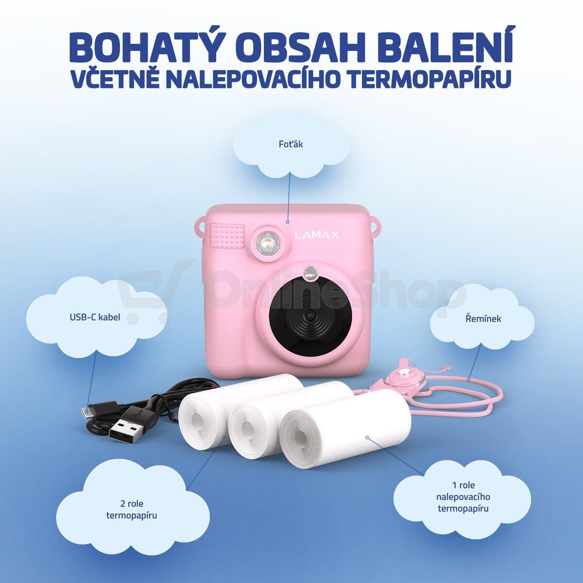Fotoaparát LAMAX InstaKid1, růžový